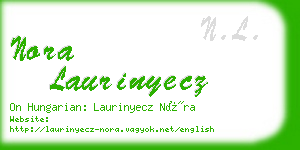 nora laurinyecz business card